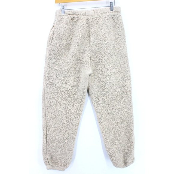 Weekend Edition Sherpa Pants Womens Beige Sleepy Embroidered Drawstring Medium M - Picture 8 of 11